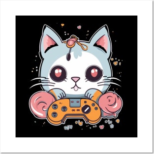 Gamer cat Posters and Art